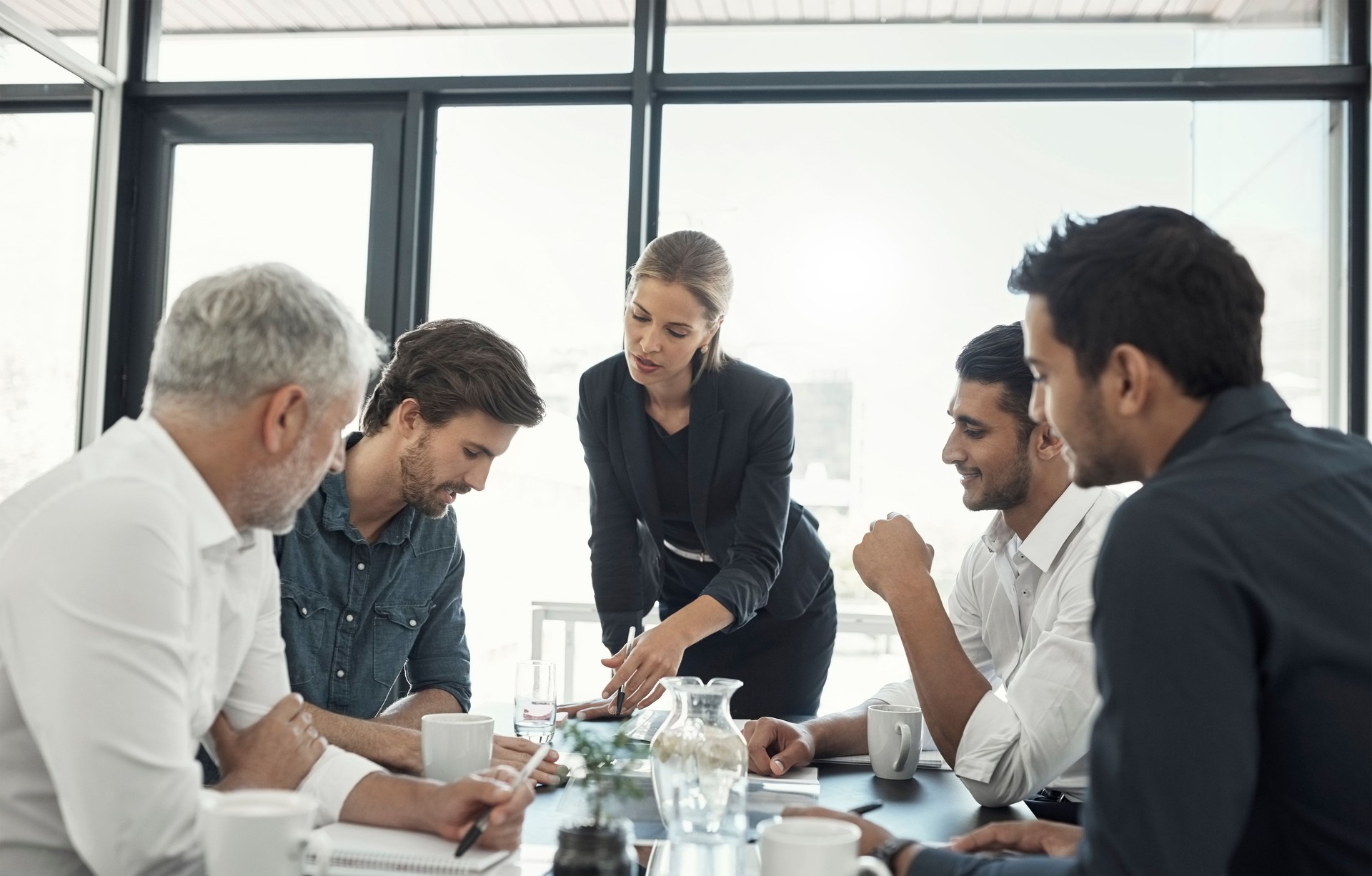 Boardroom meeting in progress